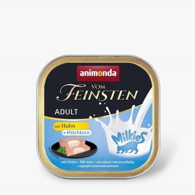 ANIMONDA Vom Feinsten Adult Milkies su vištiena ir pienišku įdaru – šlapias kačių maistas, 100 g