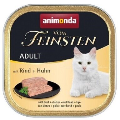 ANIMONDA Vom Feinsten Adult jautiena su vištiena, šlapias kačių maistas, 100 g