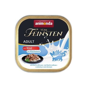 ANIMONDA Vom Feinsten Adult Milkies su jautiena pieno padaže – šlapias kačių maistas, 100 g