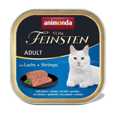 ANIMONDA Vom Feinsten su lašiša ir krevetėmis – šlapias kačių maistas, 100 g
