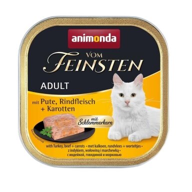 ANIMONDA Vom Feinsten su kalakutiena, jautiena ir morkomis – šlapias kačių maistas, 100 g