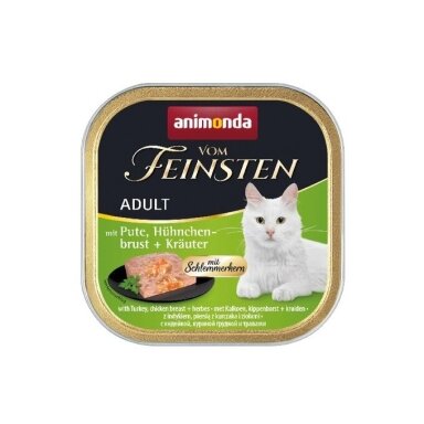 ANIMONDA Vom Feinsten su kalakutiena, vištienos krūtinele ir žolelėmis – šlapias kačių maistas, 100 g