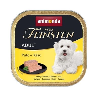 ANIMONDA Vom Feinsten Adult Turkey with Cheese – šlapias šunų maistas su kalakutiena ir sūriu, 150 g