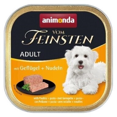 ANIMONDA Vom Feinsten Adult Poultry and Pasta – šlapias šunų maistas su paukštiena ir makaronais, 150 g