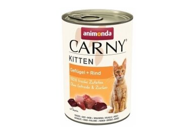 ANIMONDA Carny Kitten naudanliha ja siipikarja – märkäruoka kissoille – 400 g ANIMONDA Carny Kitten naudanliha ja siipikarja – märkäruoka kissoille – 400 g