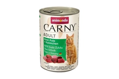 ANIMONDA Carny Adult Rind, Pute und Kaninchen – Nassfutter für Katzen, 400 g ANIMONDA Carny Adult Rind, Pute und Kaninchen – Nassfutter für Katzen, 400 g