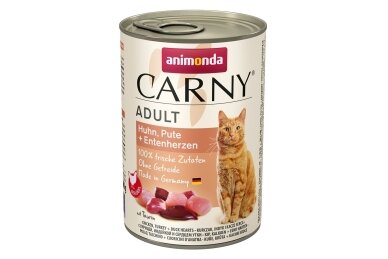 ANIMONDA Carny Adult Huhn, Pute, Entenherzen – Nassfutter für Katzen, 400 g ANIMONDA Carny Adult Huhn, Pute, Entenherzen – Nassfutter für Katzen, 400 g