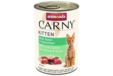 ANIMONDA Carny Kitten wołowina, kurczak, królik – mokra karma dla kociąt, 400 g ANIMONDA Carny Kitten wołowina, kurczak, królik – mokra karma dla kociąt, 400 g