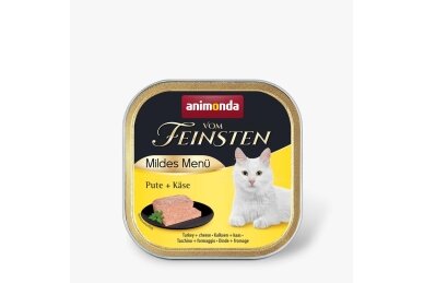 ANIMONDA Vom Feinsten Adult Mildes Menu Turkey with Cheese – cibo umido per gatti con tacchino e formaggio, 100 g ANIMONDA Vom Feinsten Adult Mildes Menu Turkey with Cheese – cibo umido per gatti con tacchino e formaggio, 100 g