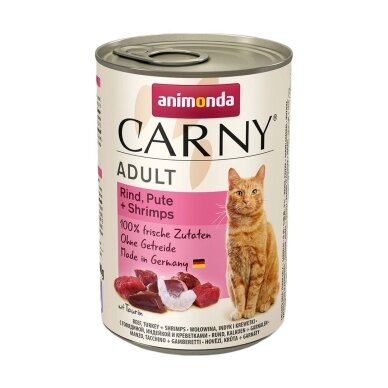 ANIMONDA Carny Adult Beef, Turkey, Shrimp – Wet Food for Cats, 400 g ANIMONDA Carny Adult Beef, Turkey, Shrimp – Wet Food for Cats, 400 g