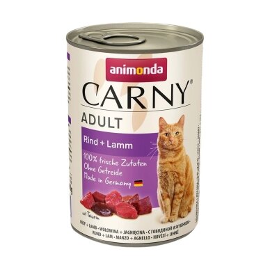 ANIMONDA Carny Adult Beef and Lamb – Wet Cat Food, 400 g ANIMONDA Carny Adult Beef and Lamb – Wet Cat Food, 400 g