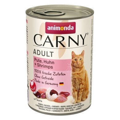 ANIMONDA Carny Adult kalkun, kana ja krevetid – märg kassitoit, 400 g ANIMONDA Carny Adult kalkun, kana ja krevetid – märg kassitoit, 400 g