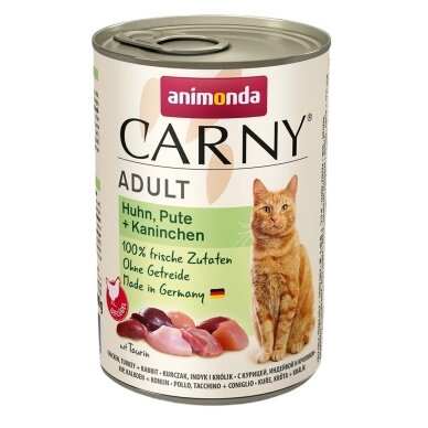 ANIMONDA Carny Adult kana, kalkun, küülik – märg kassitoit, 400 g ANIMONDA Carny Adult kana, kalkun, küülik – märg kassitoit, 400 g