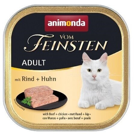 ANIMONDA Vom Feinsten Adult jautiena su vištiena, šlapias kačių maistas, 100 g ANIMONDA Vom Feinsten Adult jautiena su vištiena, šlapias kačių maistas, 100 g