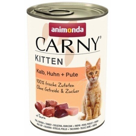 ANIMONDA Carny Kitten Veal, Chicken, Turkey – wet food for kittens, 400 g ANIMONDA Carny Kitten Veal, Chicken, Turkey – wet food for kittens, 400 g