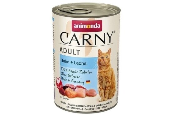 ANIMONDA Carny alimento per gatti adulti con pollo e salmone – cibo umido per gatti, 400 g ANIMONDA Carny alimento per gatti adulti con pollo e salmone – cibo umido per gatti, 400 g
