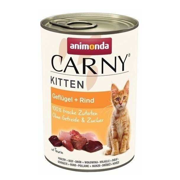 ANIMONDA Carny Kitten veiseliha ja linnuliha – märg kassitoit – 400 g