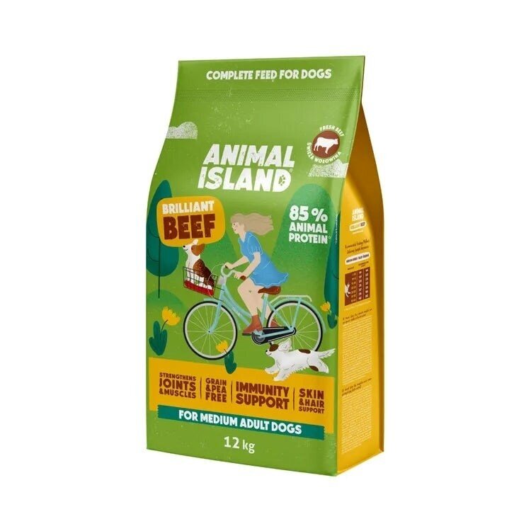 ANIMAL ISLAND Brilliant jautienos sausas šunų ėdalas 12 kg ANIMAL ISLAND Brilliant jautienos sausas šunų ėdalas 12 kg