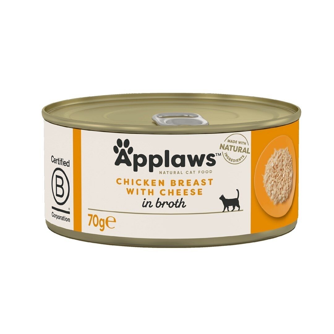 APPLAWS Vištienos krūtinėlė su sūriu - šlapias kačių ėdalas - 70 g APPLAWS Vištienos krūtinėlė su sūriu - šlapias kačių ėdalas - 70 g