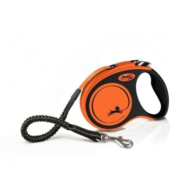 Automatinis pavadėlis šunims FLEXI Xtreme M, 5 m, oranžinis