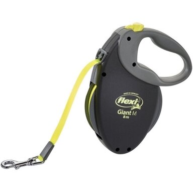 Automatinis pavadėlis šunims TRIXIE NEON GIANT M, 8 m, juodas/geltonas
