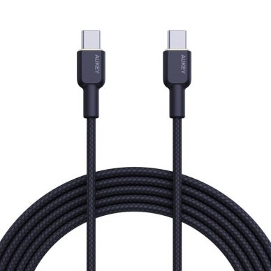 AUKEY CB-NCC2 USB-C Type-C maitinimo šaltinis PD 60W 3A 1.8m nailono juodas AUKEY CB-NCC2 USB-C Type-C maitinimo šaltinis PD 60W 3A 1.8m nailono juodas