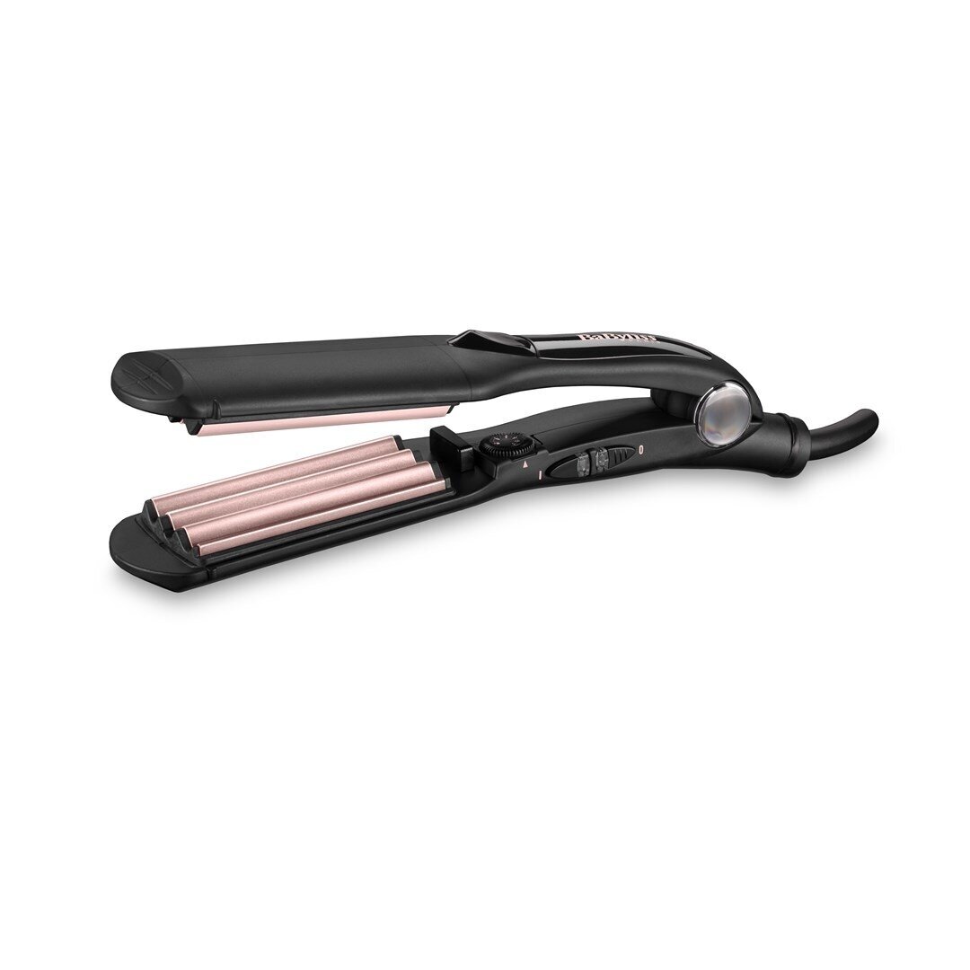 Plaukų tekstūravimo žnyplės BaByliss The Crimper, juodos/rožinės, keraminės-turmalino, reguliuojama temperatūra