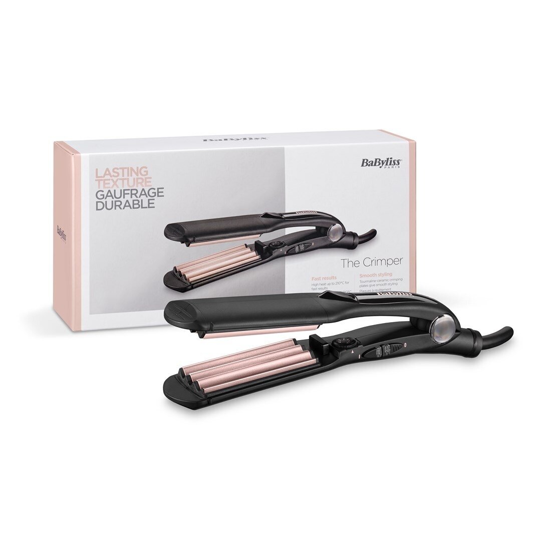 Plaukų tekstūravimo žnyplės BaByliss The Crimper, juodos/rožinės, keraminės-turmalino, reguliuojama temperatūra 2 Plaukų tekstūravimo žnyplės BaByliss The Crimper, juodos/rožinės, keraminės-turmalino, reguliuojama temperatūra 2