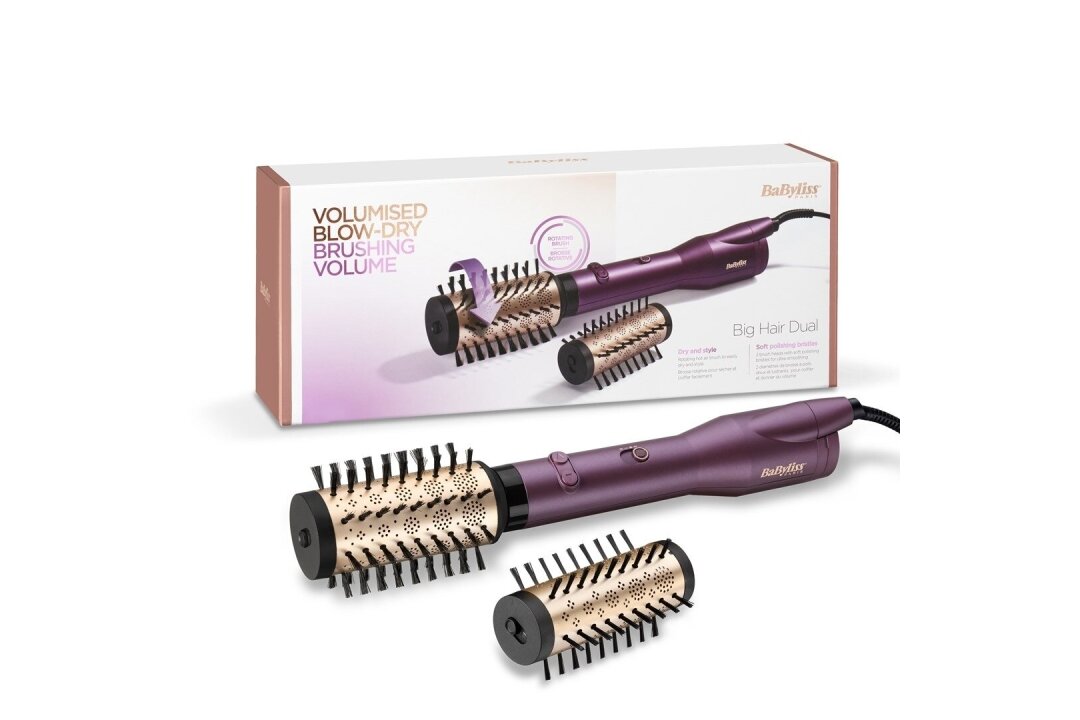 Varmluft hårstylingbørste BaByliss AS950E Big Hair Dual, 650 W, svart/roségull/lilla 3