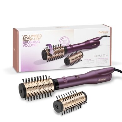 Karšto oro plaukų formavimo šepetys BaByliss AS950E Big Hair Dual, 650 W, juodas/rožinio aukso/violetinis 3 Karšto oro plaukų formavimo šepetys BaByliss AS950E Big Hair Dual, 650 W, juodas/rožinio aukso/violetinis 3