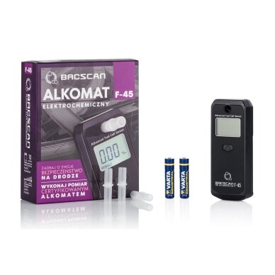 BACscan F-45 alkoholio matuoklis 0–4 %, juodas 2