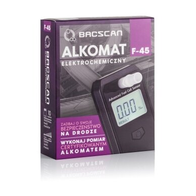 BACscan F-45 alkoholio matuoklis 0–4 %, juodas 1 BACscan F-45 alkoholio matuoklis 0–4 %, juodas 1