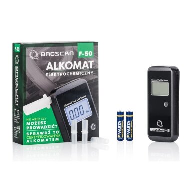 BACscan F-50 alkoholio matuoklis 0–4 %, juodas 2 BACscan F-50 alkoholio matuoklis 0–4 %, juodas 2