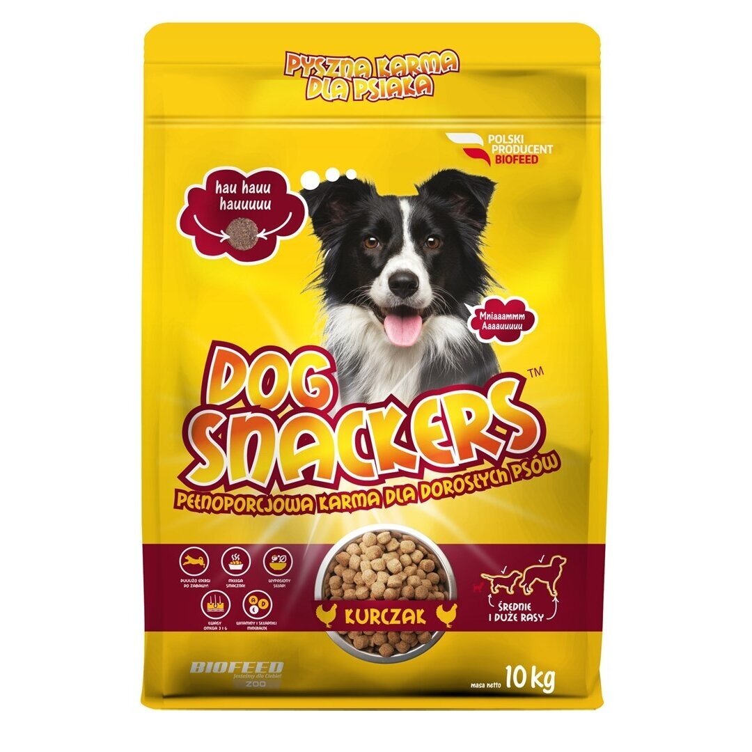 BIOFEED Dog Snackers Adult medium & large Chicken - sausas šunų ėdalas - 10 kg