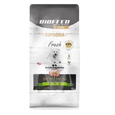 BIOFEED Euphoria Fresh Adult Mini & Small Turkey su ėriena sausas šunų ėdalas - 8 kg