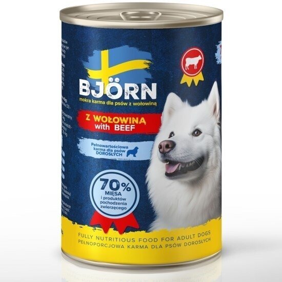 BJORN šlapias šunų ėdalas su jautiena, 400 g BJORN šlapias šunų ėdalas su jautiena, 400 g