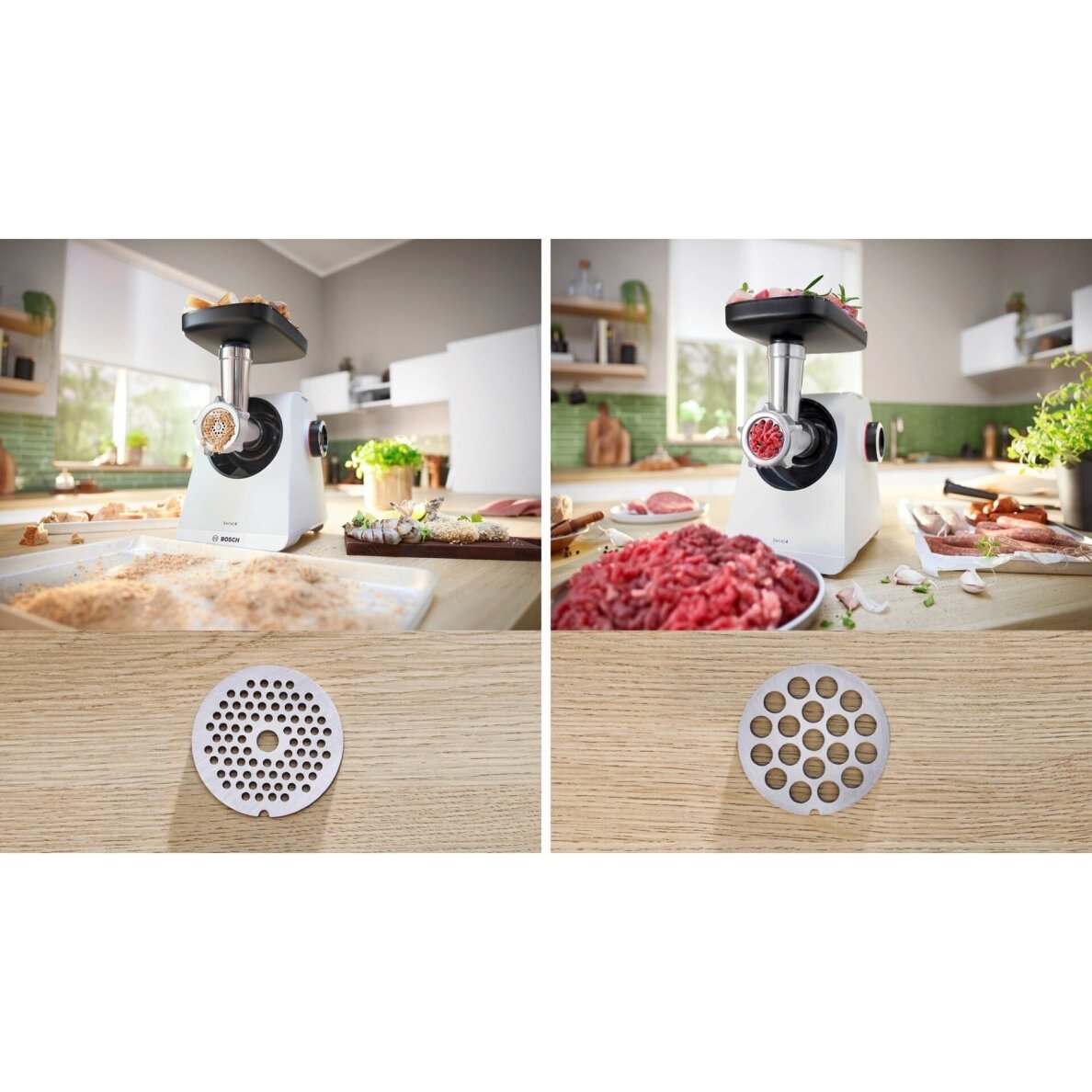 Bosch Serie 4 MFWS420W elektrinė mėsmalė, 1900 W, balta/juoda 5 Bosch Serie 4 MFWS420W elektrinė mėsmalė, 1900 W, balta/juoda 5