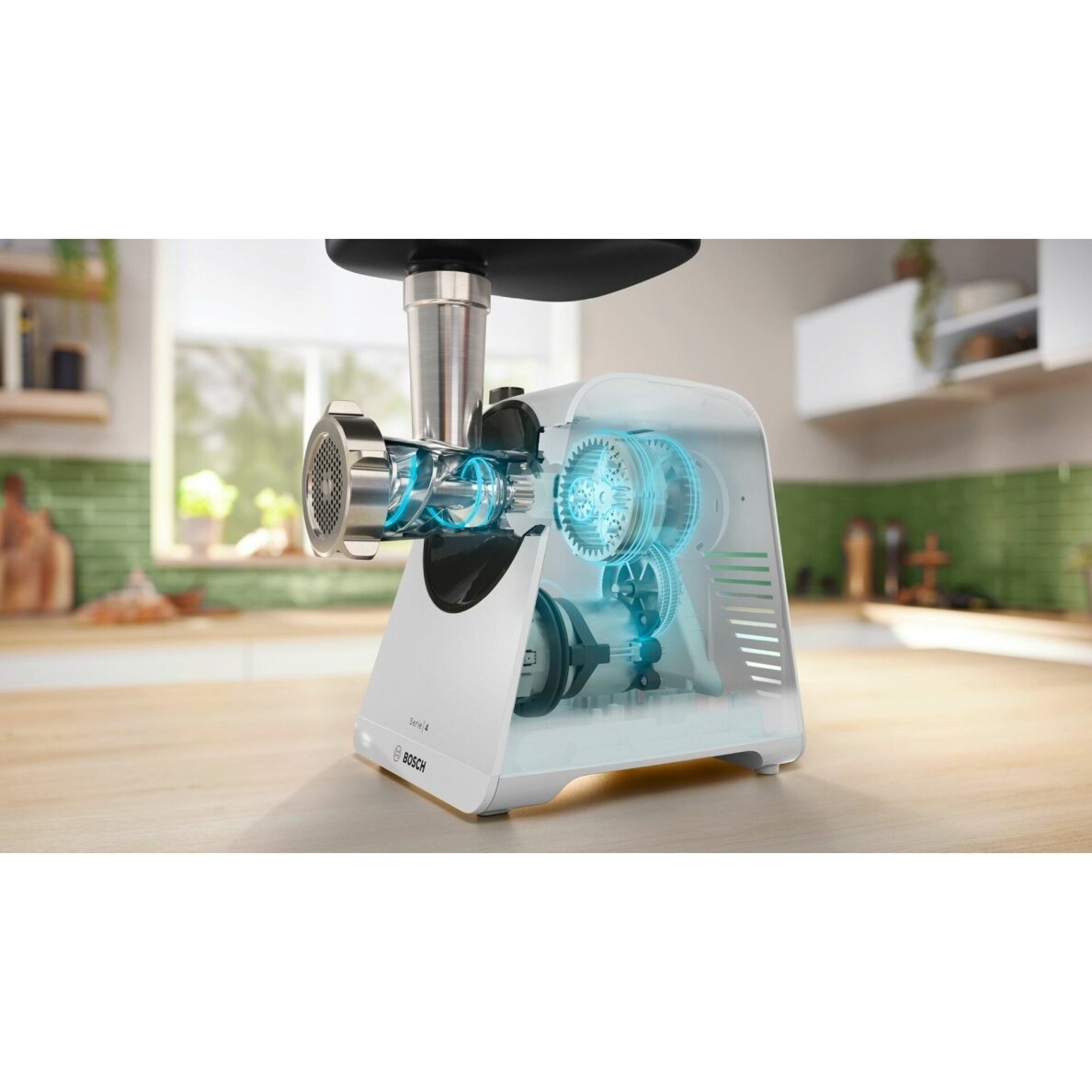 Bosch Serie 4 MFWS420W elektrinė mėsmalė, 1900 W, balta/juoda 6 Bosch Serie 4 MFWS420W elektrinė mėsmalė, 1900 W, balta/juoda 6
