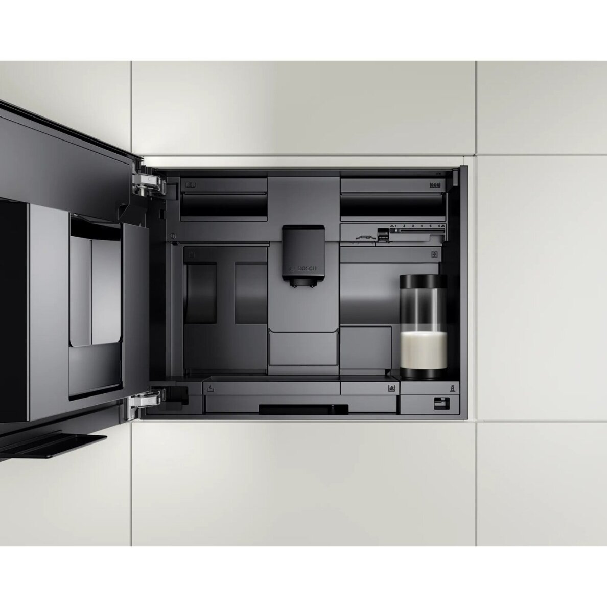 Bosch Serie 8 CTL7181W0 įmontuojamas visiškai automatinis kavos aparatas, 2.4 L, baltas 1