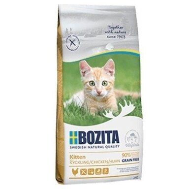 Bozita Kitten Grain Free Vištiena 2 kg sausas kačių maistas