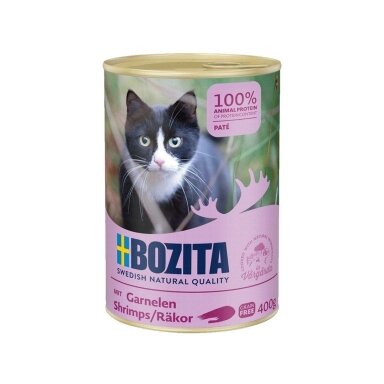 BOZITA krevečių paštetas - šlapias kačių ėdalas - 400 g