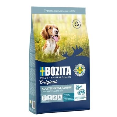 BOZITA Original Sensitive Digestion ėriena ir ryžiai – sausas šunų ėdalas – 12 kg
