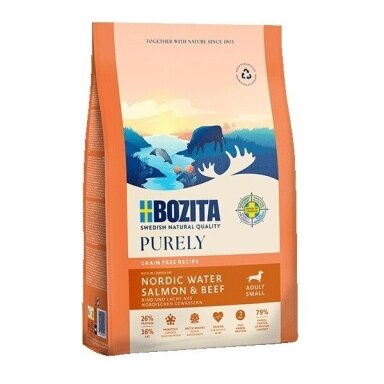 BOZITA Purely Adult Small Lašiša ir jautiena - sausas šunų ėdalas - 2,5 kg