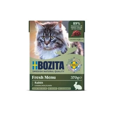 BOZITA triušių ėdalas drebučiuose - šlapias kačių maistas - 370 g