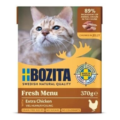 BOZITA Vištiena drebučiuose - Šlapias kačių maistas - 370 g