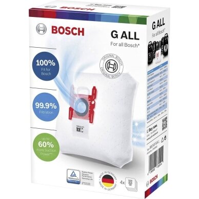 Bosch BBZ41FGALL dulkių siurblio maišeliai PowerProtect, 4 vnt., G ALL tipas Bosch BBZ41FGALL dulkių siurblio maišeliai PowerProtect, 4 vnt., G ALL tipas