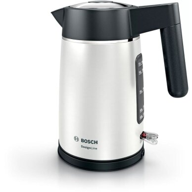 „Bosch DesignLine“ elektrinis virdulys 1,7 l 2400 W juodas, sidabrinis „Bosch DesignLine“ elektrinis virdulys 1,7 l 2400 W juodas, sidabrinis