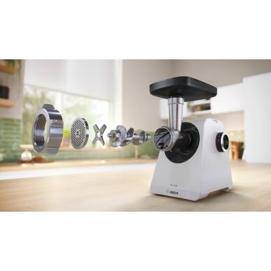 Bosch Serie 4 MFWS420W elektrinė mėsmalė, 1900 W, balta/juoda 2 Bosch Serie 4 MFWS420W elektrinė mėsmalė, 1900 W, balta/juoda 2