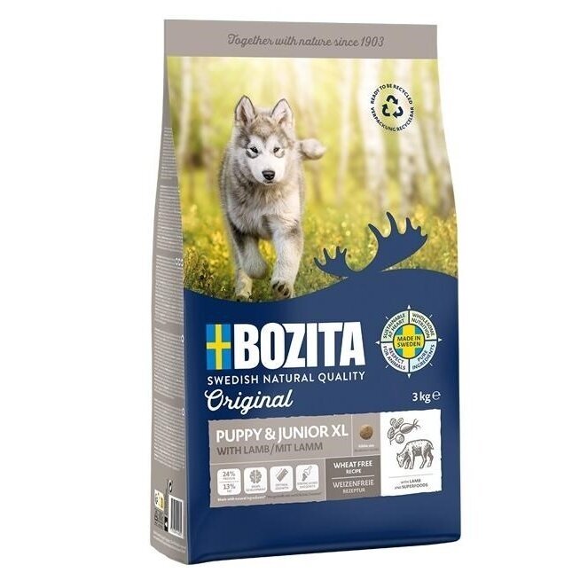 BOZITA Original Puppy & Junior XL Lamb - sausas šunų ėdalas - 12 kg