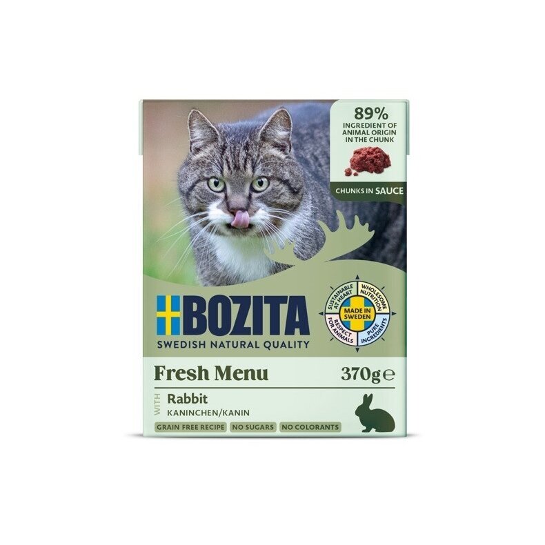 BOZITA triušio ėdalas padaže - šlapias kačių ėdalas - 370 g BOZITA triušio ėdalas padaže - šlapias kačių ėdalas - 370 g